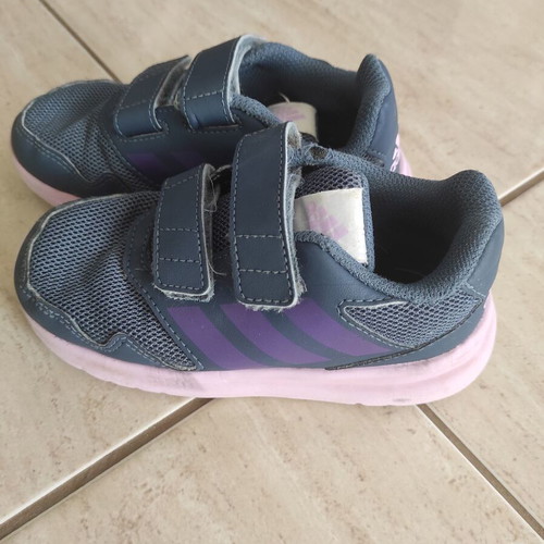 Adidas athletic shoes used size 27 pink and purple