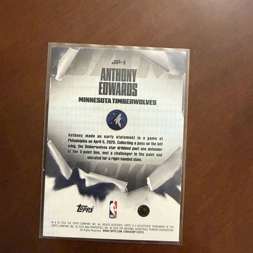 Anthony Edwards Jam Packed NBA Hoops card Topps 2026