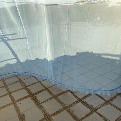 Curtain pair with volan used, height 1.97m width 2.92m each