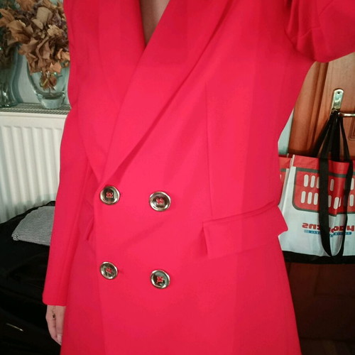 Zara women's red jacket with lining, regular fit