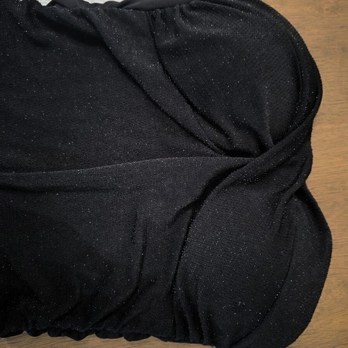 Black strapless blouse new, glitter fabric, size small