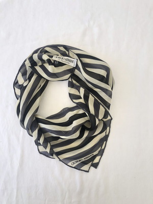 Giorgio Armani Le Collezioni striped silk scarf like new