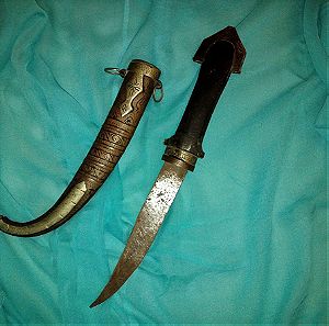 Μαχαίρι - εγχειρίδιο ethnic, αραβικής τεχνοτροπίας, με ξύλινη λαβή