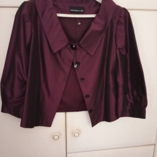 Satin bolero jacket new, dark purple