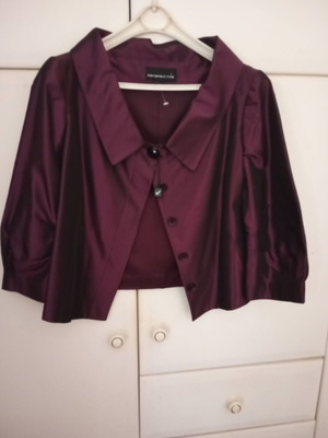 Satin bolero jacket new, dark purple