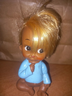 Vintage small doll used, Japanese retro 70s