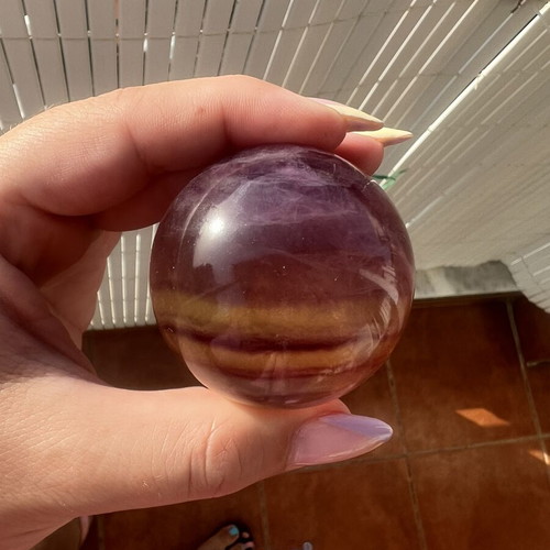 Rainbow Fluorite Crystal Sphere new, high quality 191gr