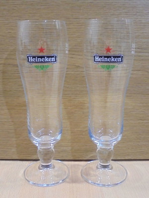 Heineken μπίρα σετ δύο μεταχειριστικών διαφημιστικών κολονάτων ποτηριών 250ml