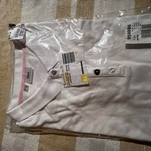 Women's XL white cotton T-shirt new with buttons