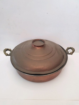 Copper casserole used, vintage