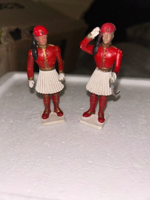 Athina toy soldiers two Evzones officers 1960s like new