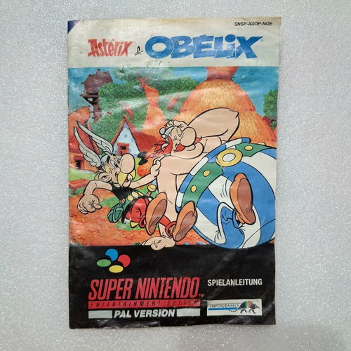 Asterix & Obelix SNES game with manual and Greek instructions used