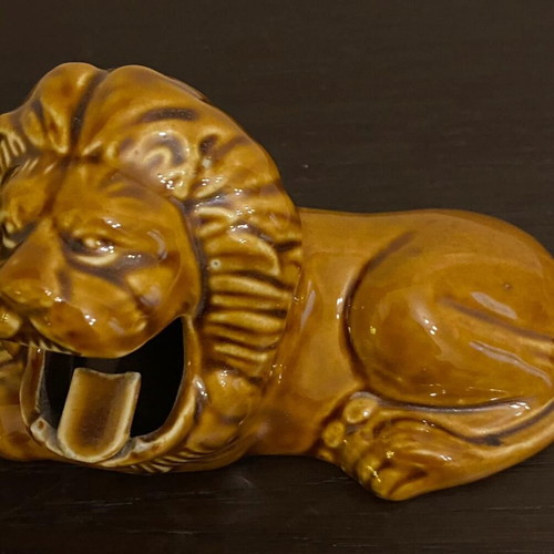 Lion Ashtray vintage brown ceramic, like new