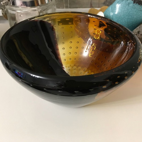 Murano Bullicante Amber Bowl like new, Poli style