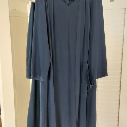 Blue dress and jacket set XL worn once, midi dress with zipper and satin lining