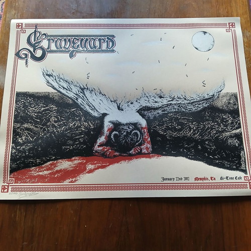 Graveyard gig poster screen print like new, numbered and signed