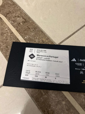 World Cup 2022 Qatar Morocco vs Portugal tickets new in collectible case