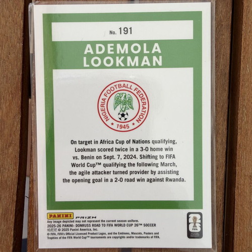 Ademola Lookman Argyle Optic Road to World Cup card like new
