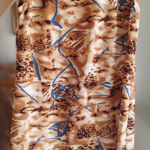 Vintage maternity dress abstract earthy print size L-XL like new