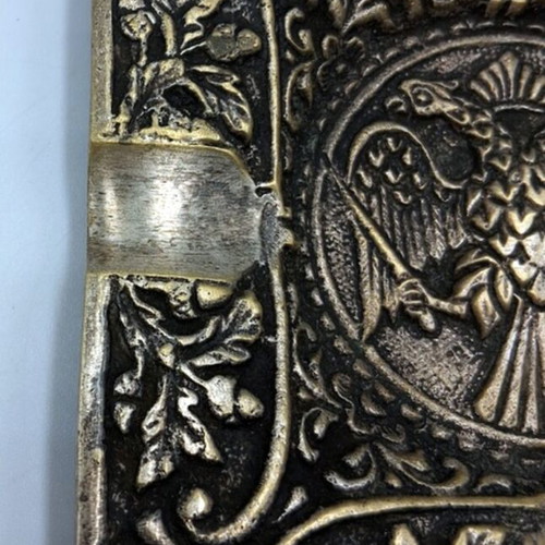 Vintage metal ashtray with Byzantine double-headed eagle, like new