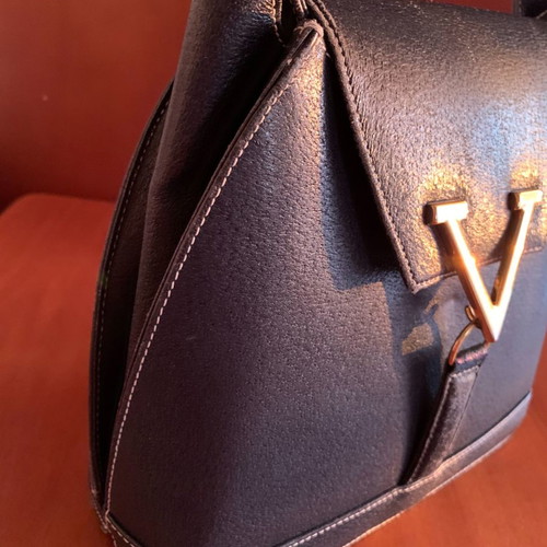 Valentino shoulder bag used, dark blue, leather