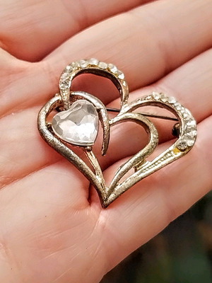 Brooch with crystal used, vintage