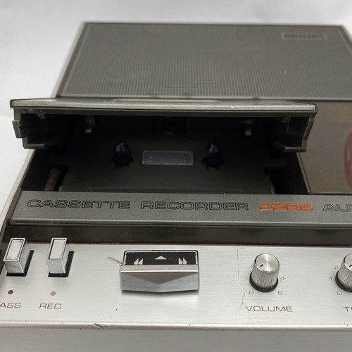 Philips N2204 vintage portable cassette recorder used