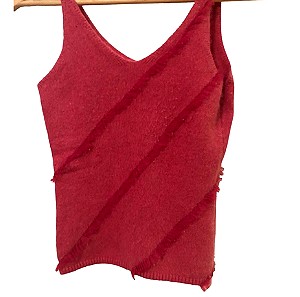 Twin-set knitted fouschia angora top