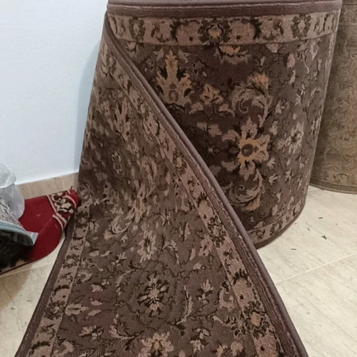 Runner 0.65m dark brown, 80% acrylic 20% wool new