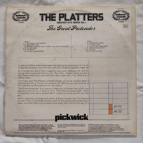 The Platters Greatest Hits Series Vol.1 The Great Pretender vinyl record used
