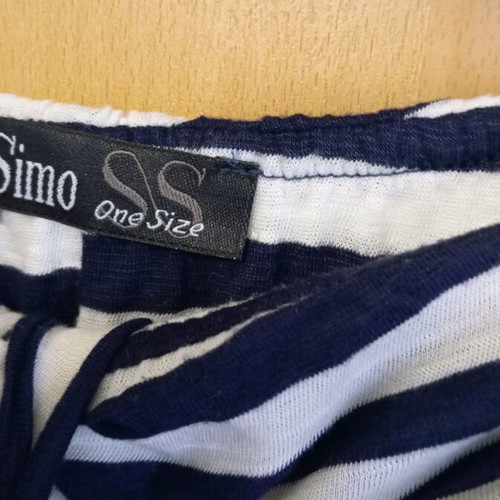 Benissimo dress white-blue striped, long, like new