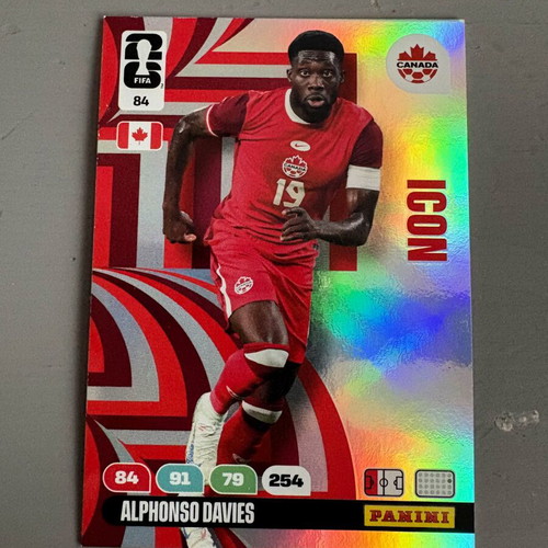 Alphonso Davies Canada 84 Icon FIFA World Cup 2026 Adrenalyn card like new