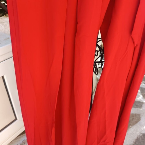 Wide-leg pants size M new, red with belt