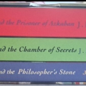 Harry Potter boxed set with first three books and Goblet of Fire