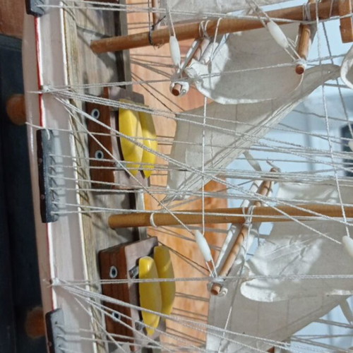 Handmade wooden ship model, 0.50m height