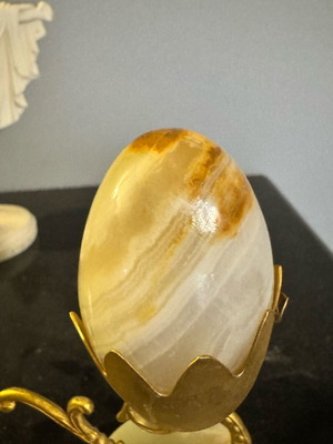 Vintage Onyx Egg Collection with Decorative Bases, Like New