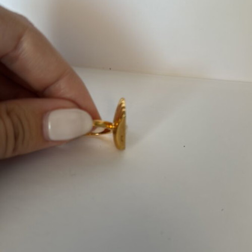 Hermina Athens ring new, gold plated with pearl
