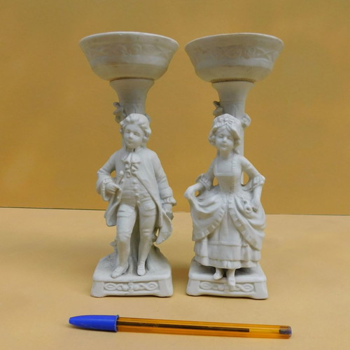 Biscuit porcelain amphorae German, about 130 years old