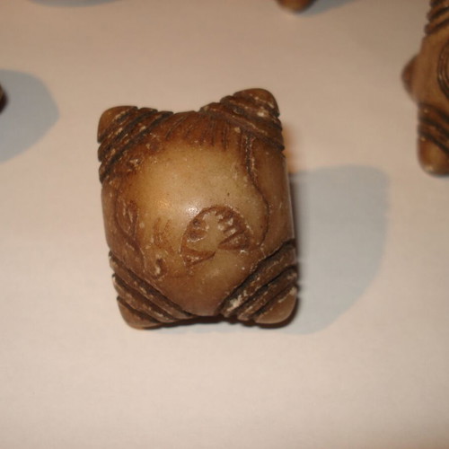 Chumpi carved natural stone used, set of 5 from Peru for ceremonies