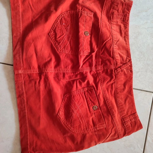 Mini corduroy skirt used, orange, size 42