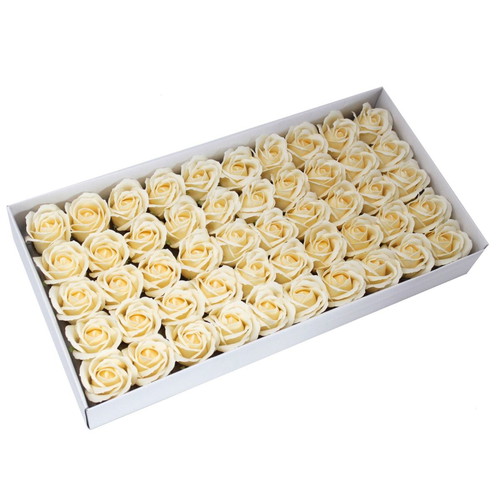 Rose-Shaped Soap Ivory, Pack of 50, New
