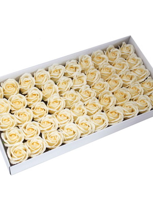 Rose-Shaped Soap Ivory, Pack of 50, New