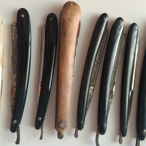 Vintage straight razors, set of 13