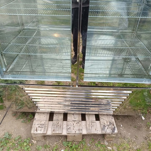 Stainless Steel Upright Display Fridge used, 2.15m height, double doors