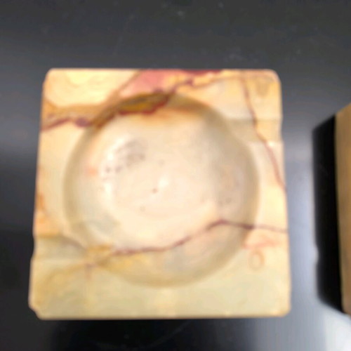 Marble ashtrays used, set of two with different colors
