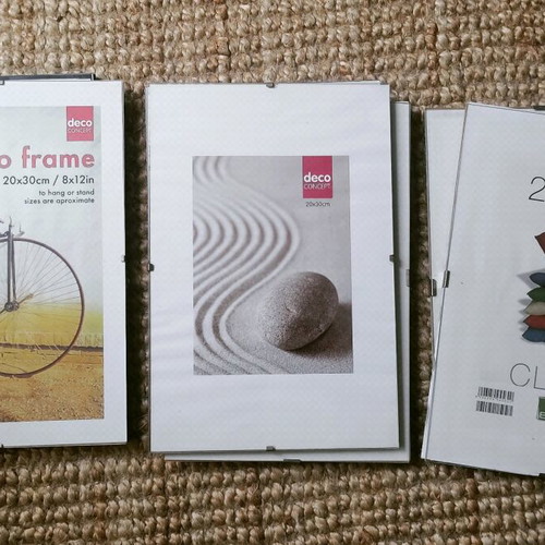 Clip photo frames used, pack of 16, various sizes with glass surface