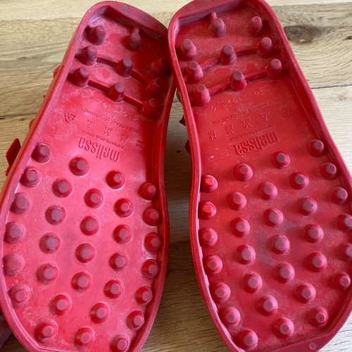 Melissa Undercover Red Sandals like new, size 38, spikes
