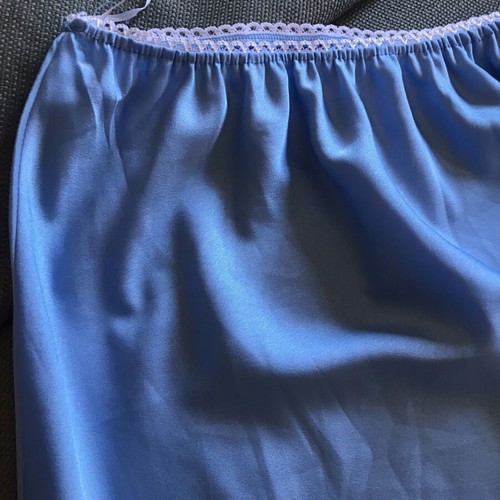 Satin maxi skirt in ciel, like new