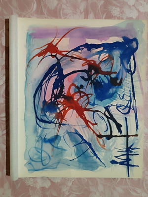 Abstract art triptych BLUE made to order