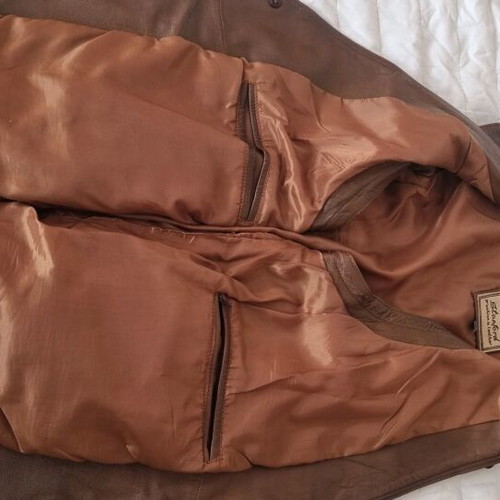 Men's leather vest XL like new, brown